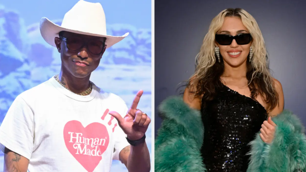 Pharrell Williams And Miley Cyrus Tease Collaboration With Unreleased Track At Louis Vuitton Fashion Show